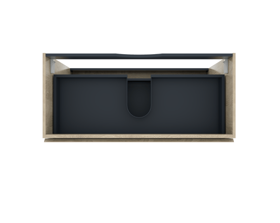 Linie Lado staande wastafelonderkast 100 x 46 cm wit eiken 3 lades