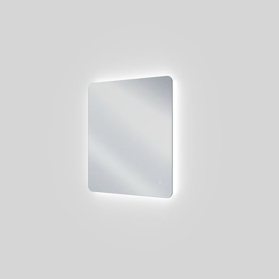 Linie Lux afgeronde hoeken badkamerspiegel 73 x 75 cm met spiegelverlichting