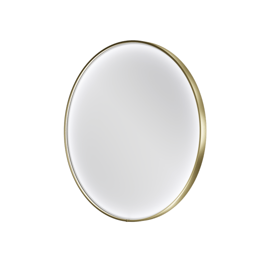 Balmani Secret rond badkamerspiegel Brushed Champagne Gold Ø 90 cm met spiegelverlichting en anti-damp
