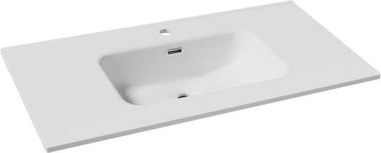 Linie Baro enkele wastafel mat witte porselein 90 x 46 cm