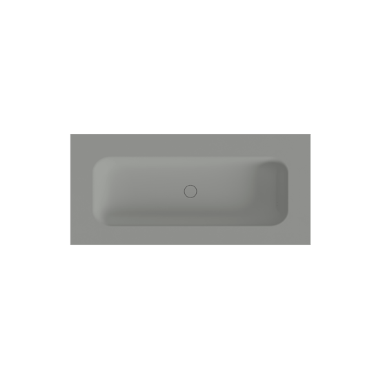 Balmani Tablo Arcato Einzelwaschtisch für 2 Armaturenlöcher mit Crepine Matt Steingraue Solid Surface 120 x 55 cm