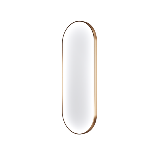 Balmani Secret ovaal badkamerspiegel Brushed RoseGold 45 x 120 cm met spiegelverlichting en anti-damp