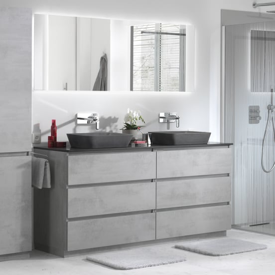 Balmani Giro Badspiegel mit Beleuchtung: Rechteckig, 180 x 65 cm