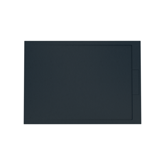 Balmani Indus Duschwanne: 140 x 100 cm, Marmorkomposit, Grafitgraue Schieferstruktur