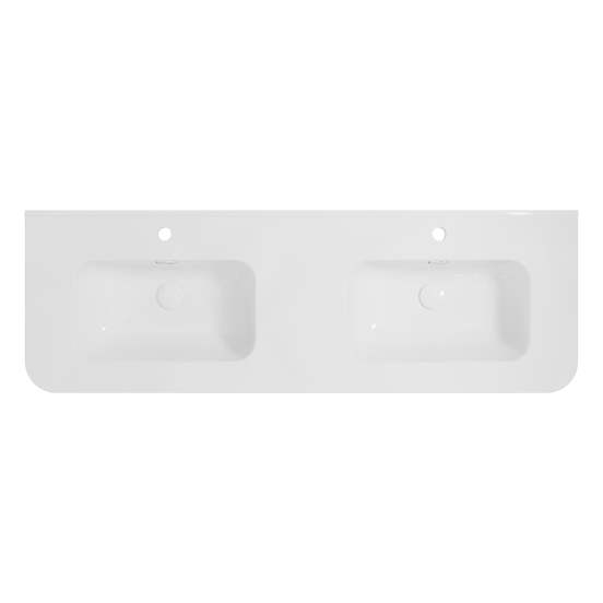 Storke Kera Soft Doppelwaschtisch glänzend Weiβ Porzellan 140 x 46 cm