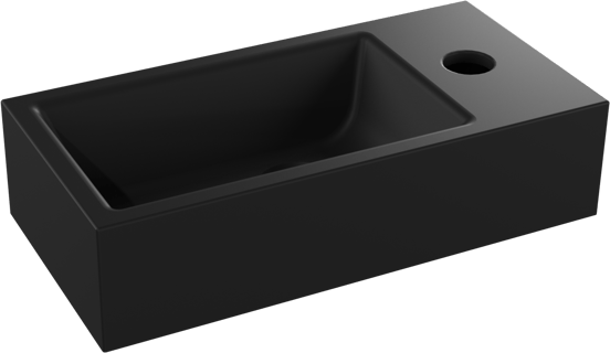 Luca Varess Cubic fonteintje 36,5 x 18 cm mat zwarte porselein