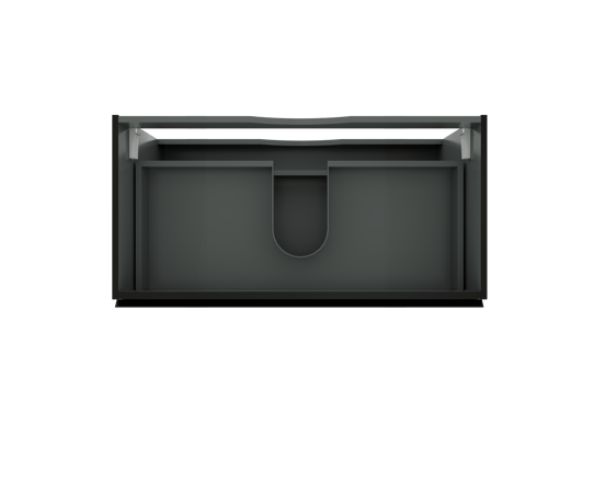 Linie Lado meuble sous-lavabo suspendu 90 x 46 cm Noir Mat 2 tiroirs