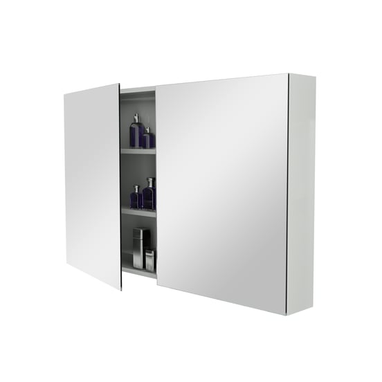 Storke Reflecta Spiegelschrank Bad: 120 x 75 cm, Weiß Glänzend