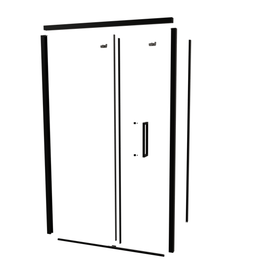 Balmani Senses Design 120 cm gauche ensemble de profils pour coin-douche avec porte coulissante noir mat