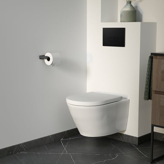 Riana bedieningspaneel Mat Zwart voor Geberit Duofix UP100 inbouwreservoir