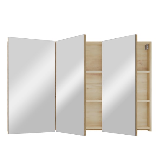 Linie Montro Spiegelschrank Bad: 100 x 75 cm, Eiche Natur