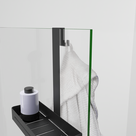 Blaufoss Gulio Doppelhaken Shampoo-Halter, schwarz matt