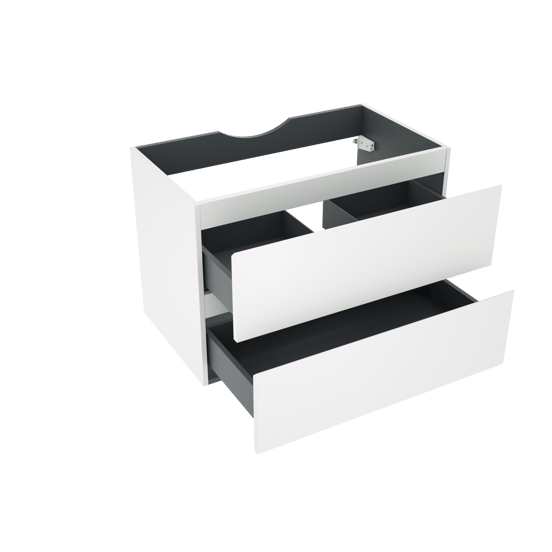 Linie Lado zwevende wastafelonderkast 80 x 46 cm mat wit 2 lades