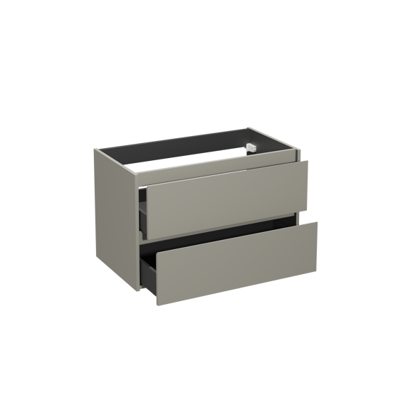 Storke Seda meuble sous-vasque suspendu 95 x 52 cm soie grise 2 tiroirs