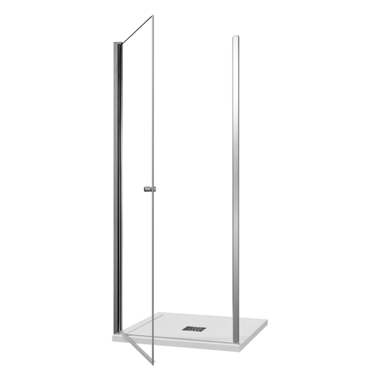 Luca Varess Kuresa douche draaideur 90 x 200 cm helder glas glanzend chroom profiel