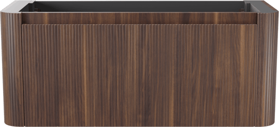 Storke Soft zwevende wastafelonderkast 120 x 46 cm Notenhout 2 lades vert. sym. Groef