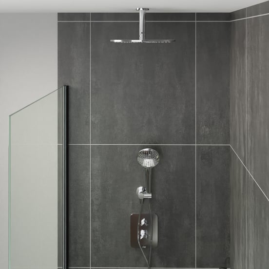 Blaufoss Round handdoucheset 3 functies met muuraansluitbocht chroom