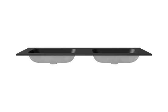 Balmani Tablo Strada double vasque top solid noire matte 150 x 55 cm