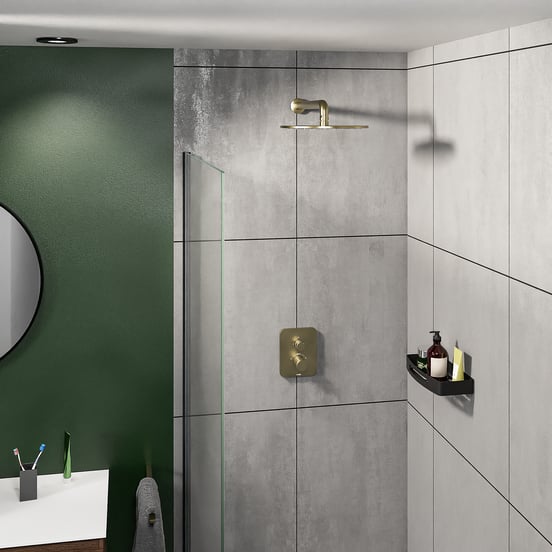 Blaufoss Smartbox Softline inbouw thermostaat 2 of 3 uitgangen Brushed Champagne Gold incl. inbouwelement