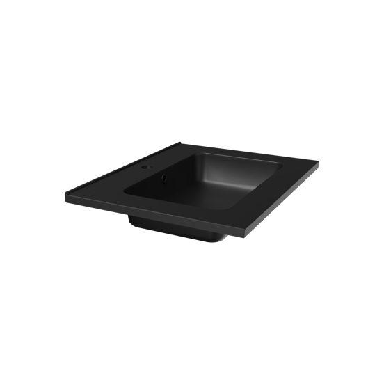Linie Vano enkele wastafel Mat Zwarte composietmarmer 60 x 46 cm