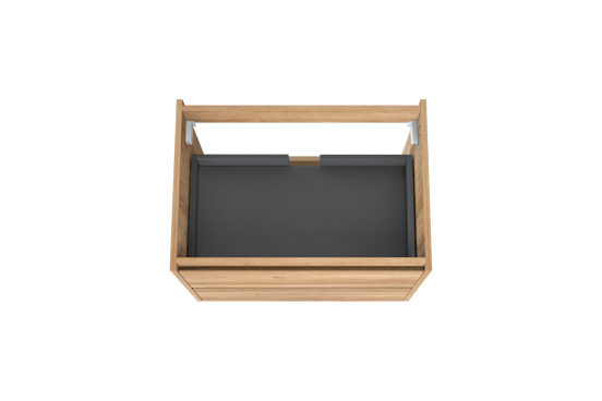 Storke Seda zwevend wastafelonderkast 75 x 52 cm ruwe eik 2 lades