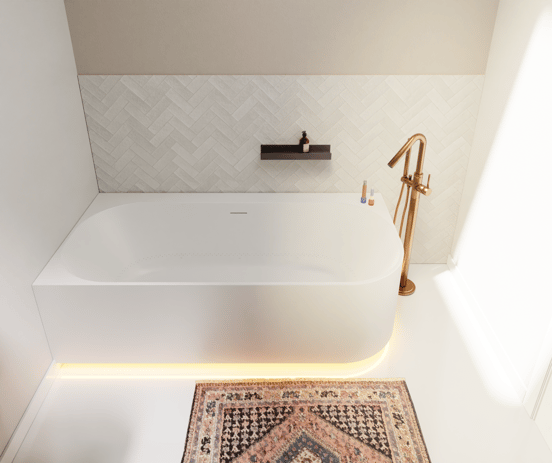 Luca Varess Laguna hoekbad links airmassage met LED 170 x 85 cm acryl mat wit