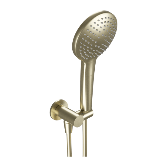 Blaufoss Round handdoucheset 3 functies met muuraansluitbocht Brushed Champagne Gold