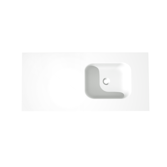 Balmani Tablo Arcato vasque asymétrique droite Solid Surface mat 120 x 55 cm, crépine non incluse