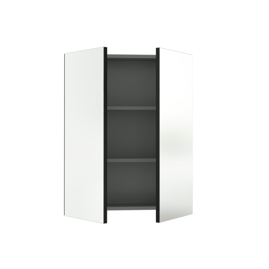 Linie Montro Spiegelschrank Bad: 60 x 75 cm, Schwarz Matt