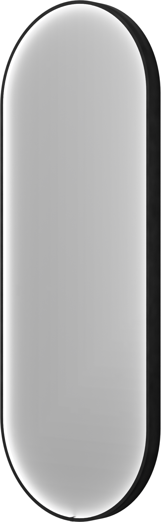 Balmani Secret Black ovaal badkamerspiegel zwart 45 x 120 cm met spiegelverlichting en anti-damp