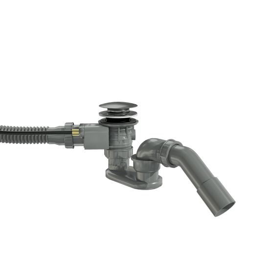 Santeg Unibath Flat Badewannen-Ablauf mit Überlauf, CoolMetal gebürstet, 70 cm