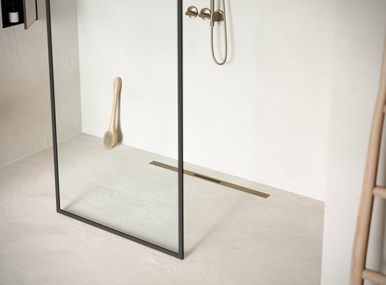 Easy Drain R-Line Clean Color douchegoot 80cm Brushed Bronze