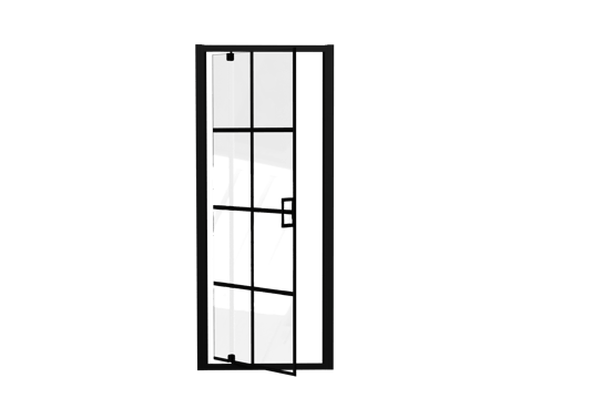 Luca Varess Vidor douche draaideur 80 x 190 cm Square glas mat zwart profiel