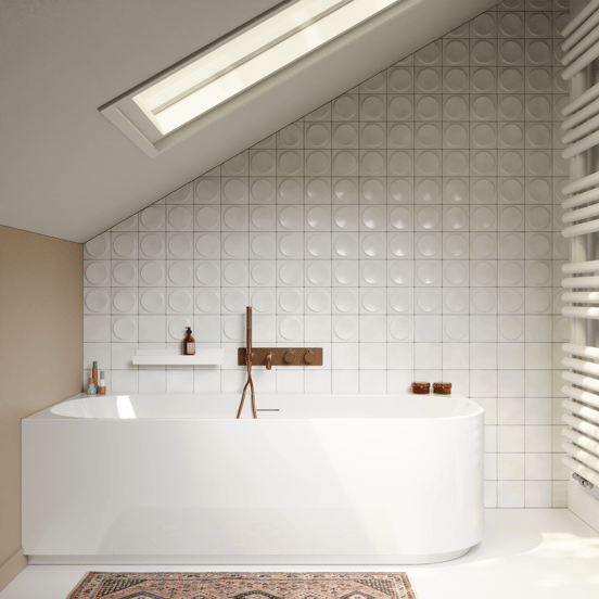 Luca Varess Laguna 2-Personen-Eckbadewanne: links, 170 x 85 cm, Acryl Weiß Glänzend