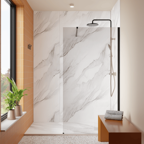 Luca Varess Suite douchebak 180 x 90 cm composietmarmer Marble White 