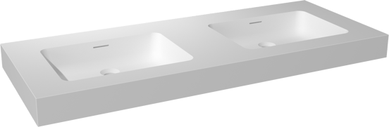 Storke Mata High double vasque Solid Surface mat 130 x 52 cm