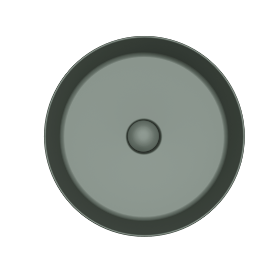 Balmani Fiyi Aufsatzwaschbecken: Matt Forest Solid Surface, rund, Ø 39 cm