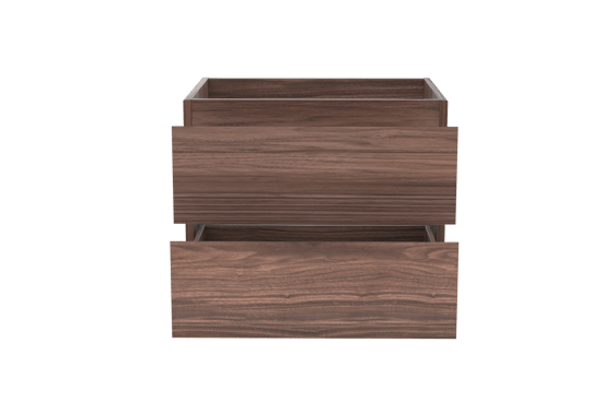 Balmani Mitra zwevende wastafelonderkast 67,5 x 55 cm fineer notenhout 2 lades