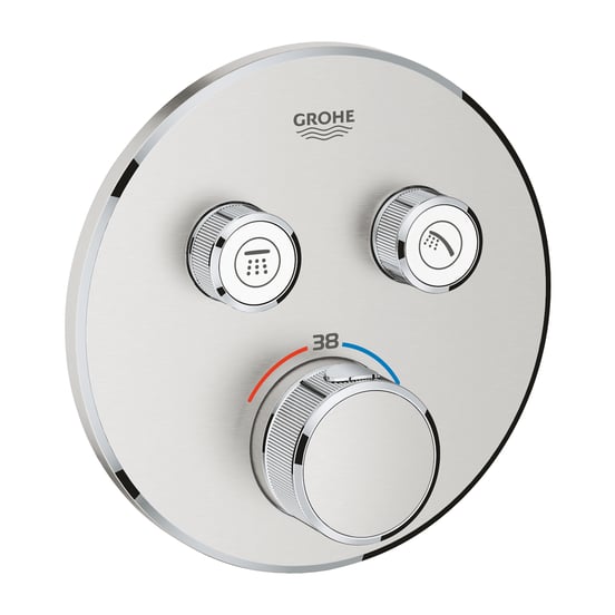 Grohe Grohtherm SmartControl thermostatische inbouw regendoucheset met ronde regendouchekop 31 cm Supersteel