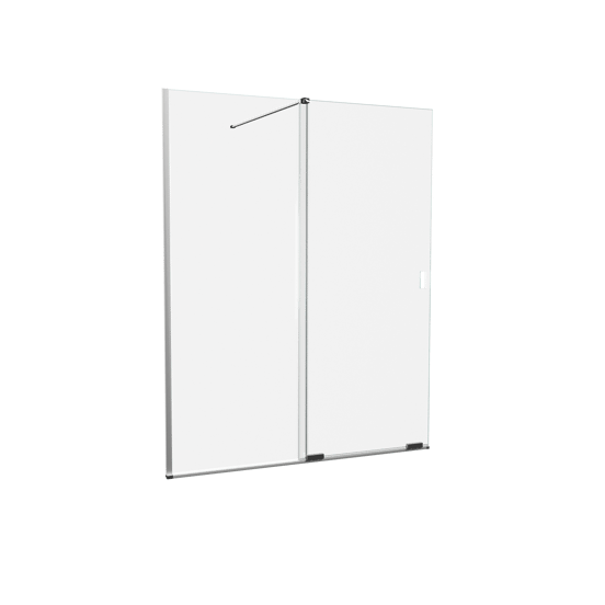 Balmani Move Slide douche à l'italienne avec panneau coulissant 160 x 200 cm verre transparent profil chrome