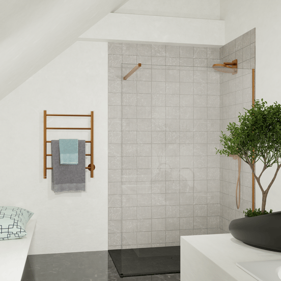 Blaufoss Odda Alto chauffe-serviette 75 x 55 cm brushed rosegold 50W