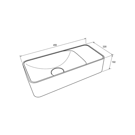 Balmani Fara zwevend toiletmeubel 45 x 22 cm amerikaans notenhout met Fara wastafel in Dark Emperador marmer