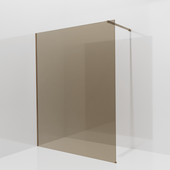 Balmani Modular Walk-In Dusche: 160 x 200 cm, Bronze Glas, inklusive Coating, Profil Brushed Rosegold