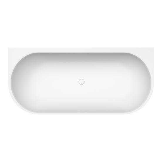 Balmani Forte baignoire semi-îlot 170 x 78 cm Solid Surface blanc mat