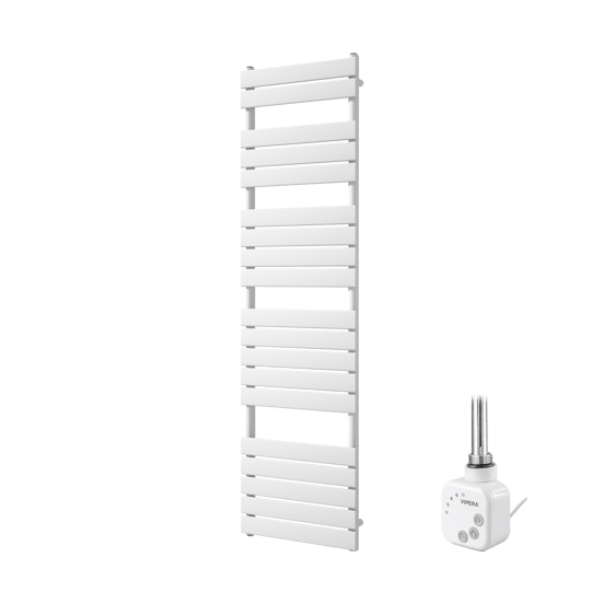 Vipera Vulcan Einzel Handtuchheizkörper 50 x 180 cm Elektrische Heizung Weiß matt Seitenanschluss 800W, inkl. Widerstand 