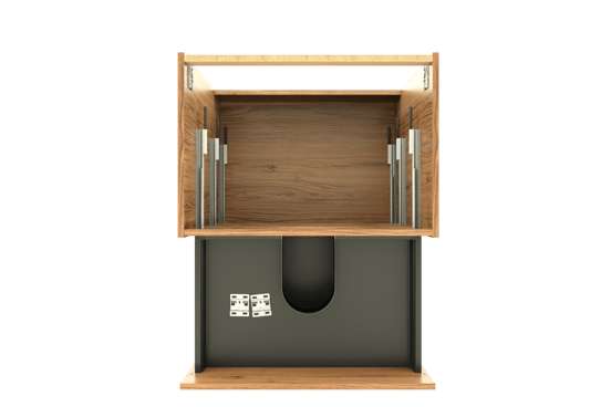 Balmani Lucida staande wastafelonderkast 75 x 55 cm teak 3 lades