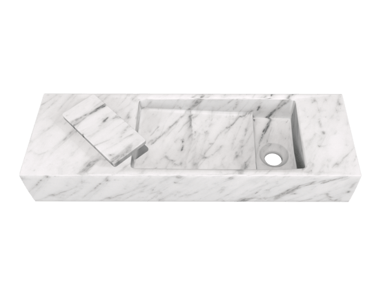 Balmani Mood Handwaschbecken: Carrara-Marmor, 65 x 20 cm