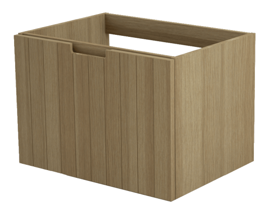 Balmani Adagio hängender Waschbeckenunterschrank: 75 x 55 cm, Eiche verwittert, 1 Schublade