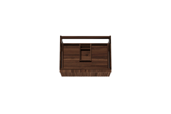 Balmani Forma zwevende wastafelonderkast 75 x 55 cm Amerikaans notenhout 2 lades vert. asym. groef