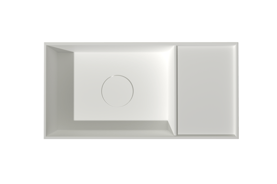 Balmani Forma hängendes WC-Möbel-Set, 42 x 21 cm, Eiche Natur, mit Loop Waschtisch in mattem Solid Surface